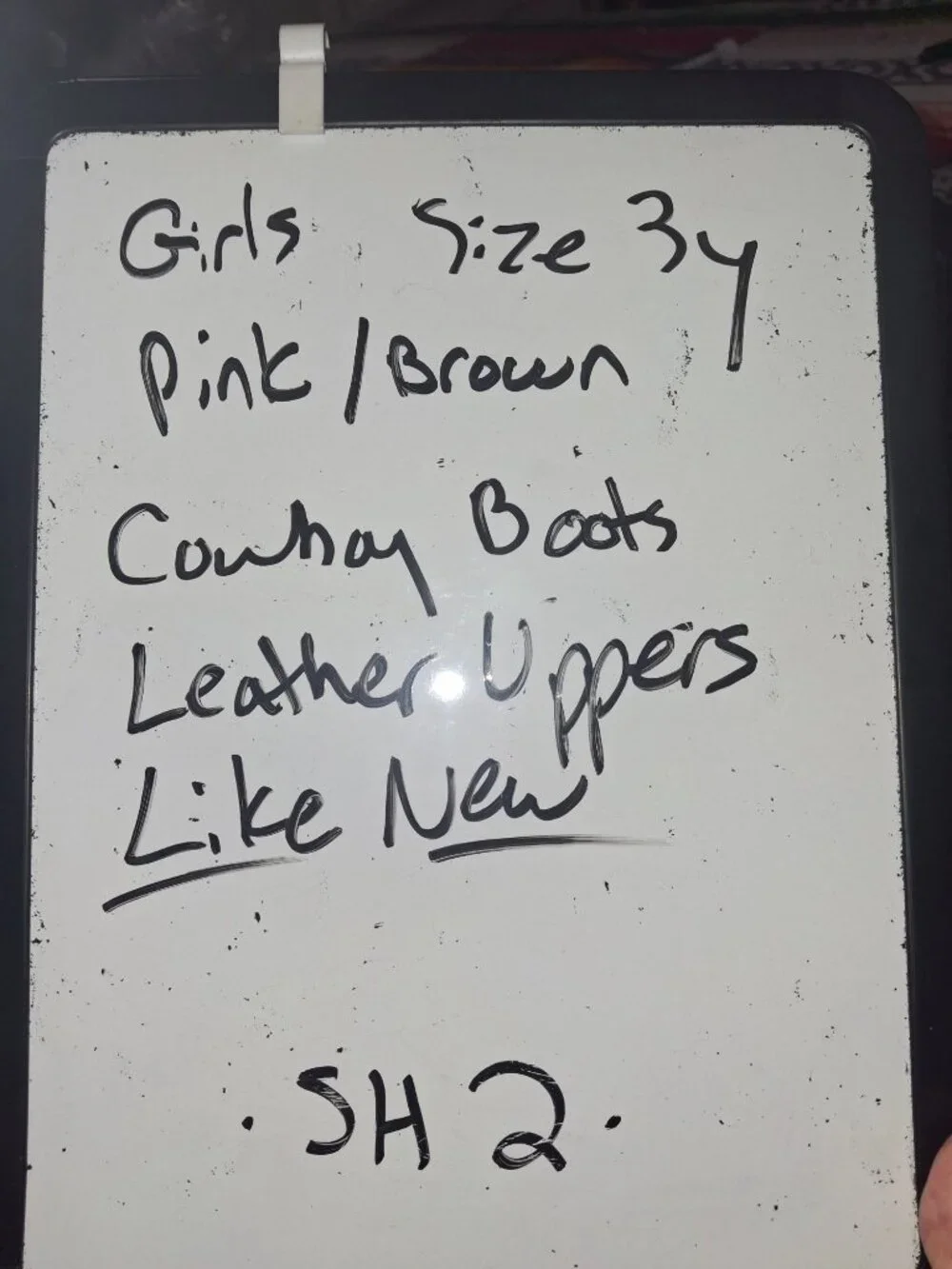 Girls Pink & Brown Leather Western Cowboy Boots Size 3Y Like New*SH2